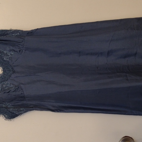 NEW Vintage 2008 Forever 21 French Blue Silk Slip Dress size Small - Picture 3 of 15